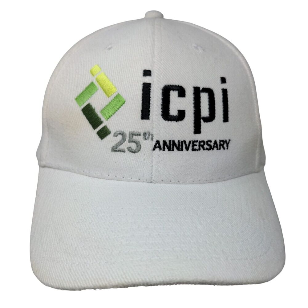 icpi 25th Anniversary Slideback Hat White One Size Embroidered Nissun Cap